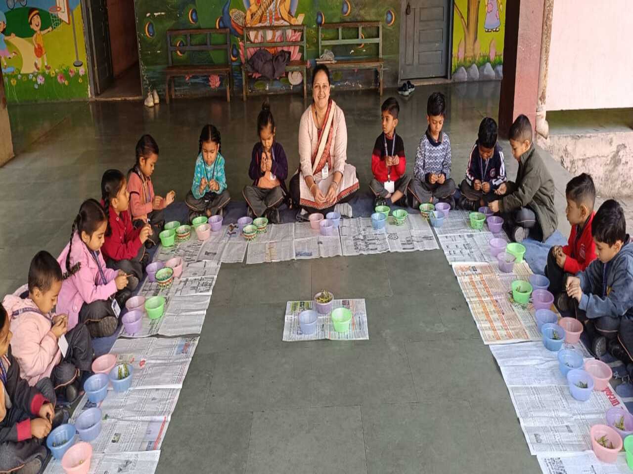 Peeling vegetables.(pre-primary)